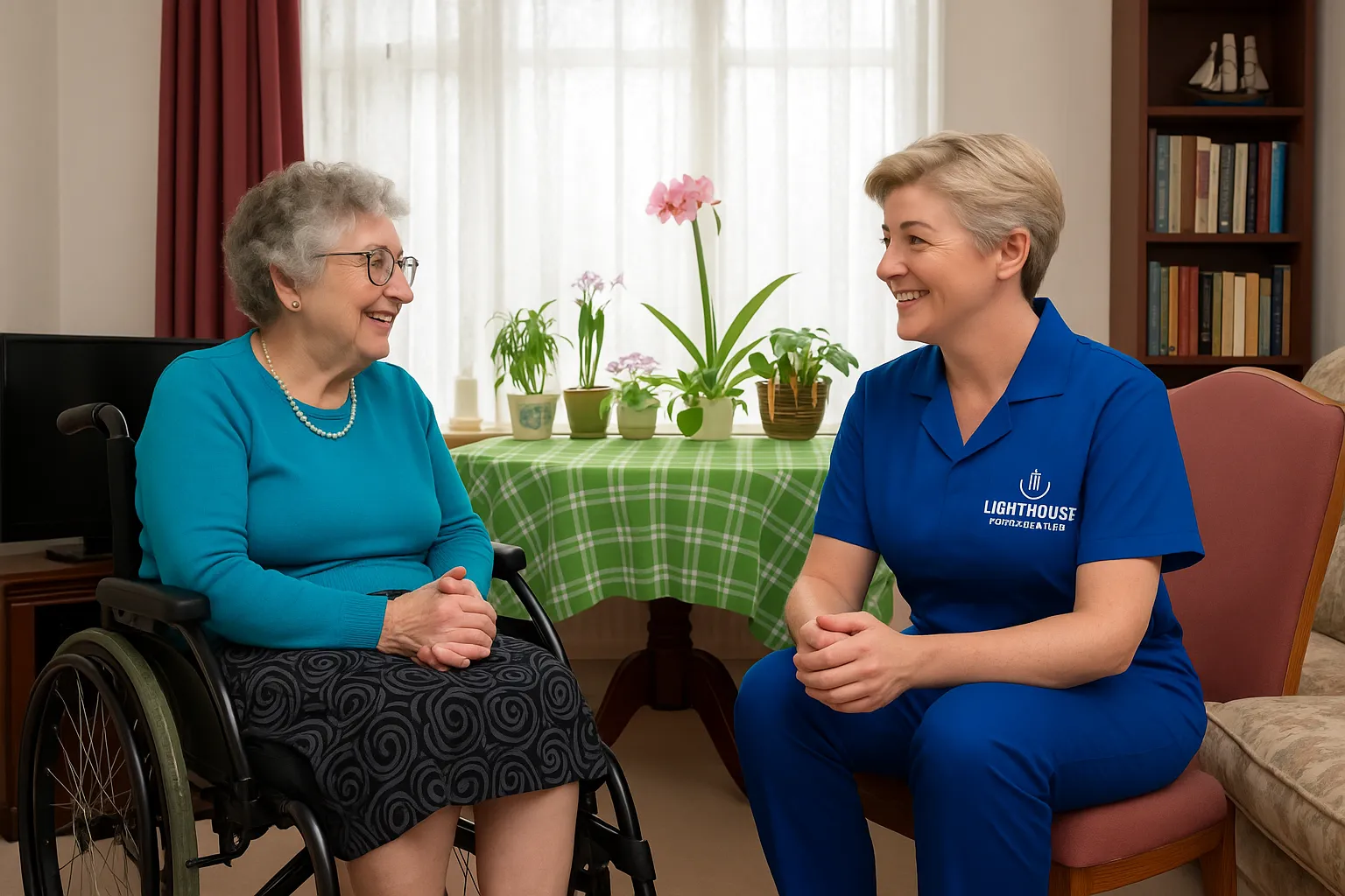 Caregiver providing overnight care