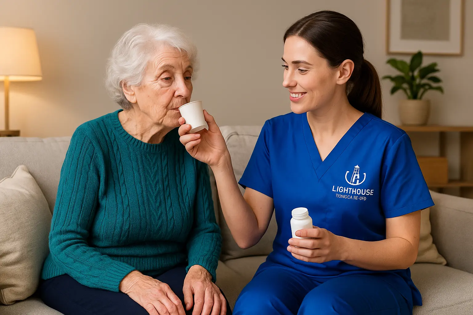 Caregiver providing service
