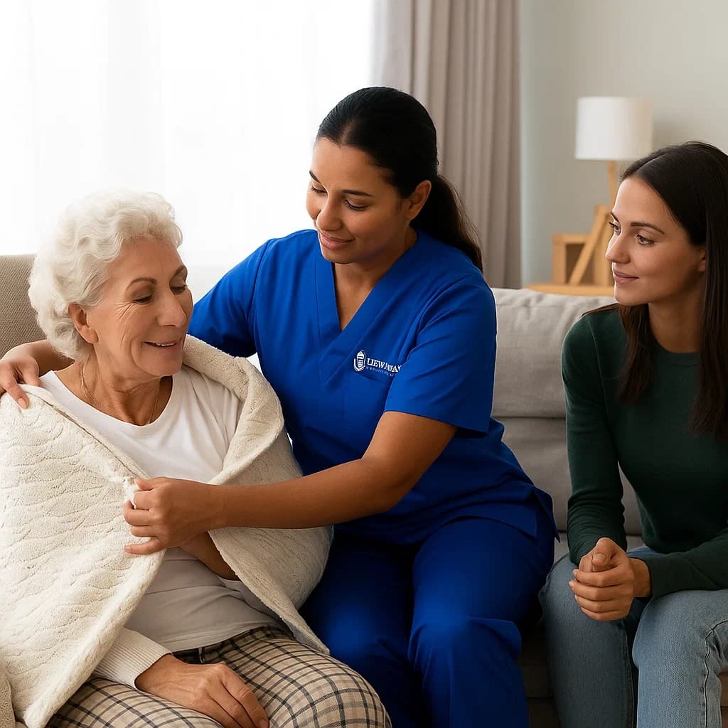 Caregiver providing compassionate support