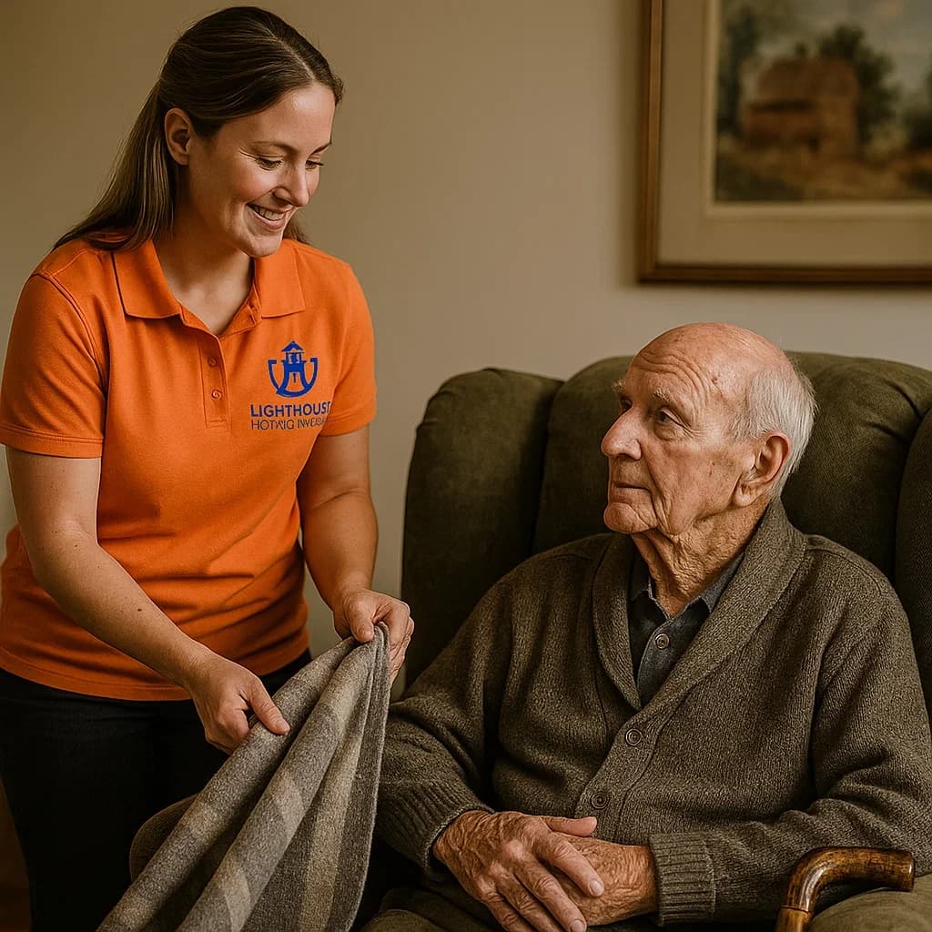Caregiver providing overnight care