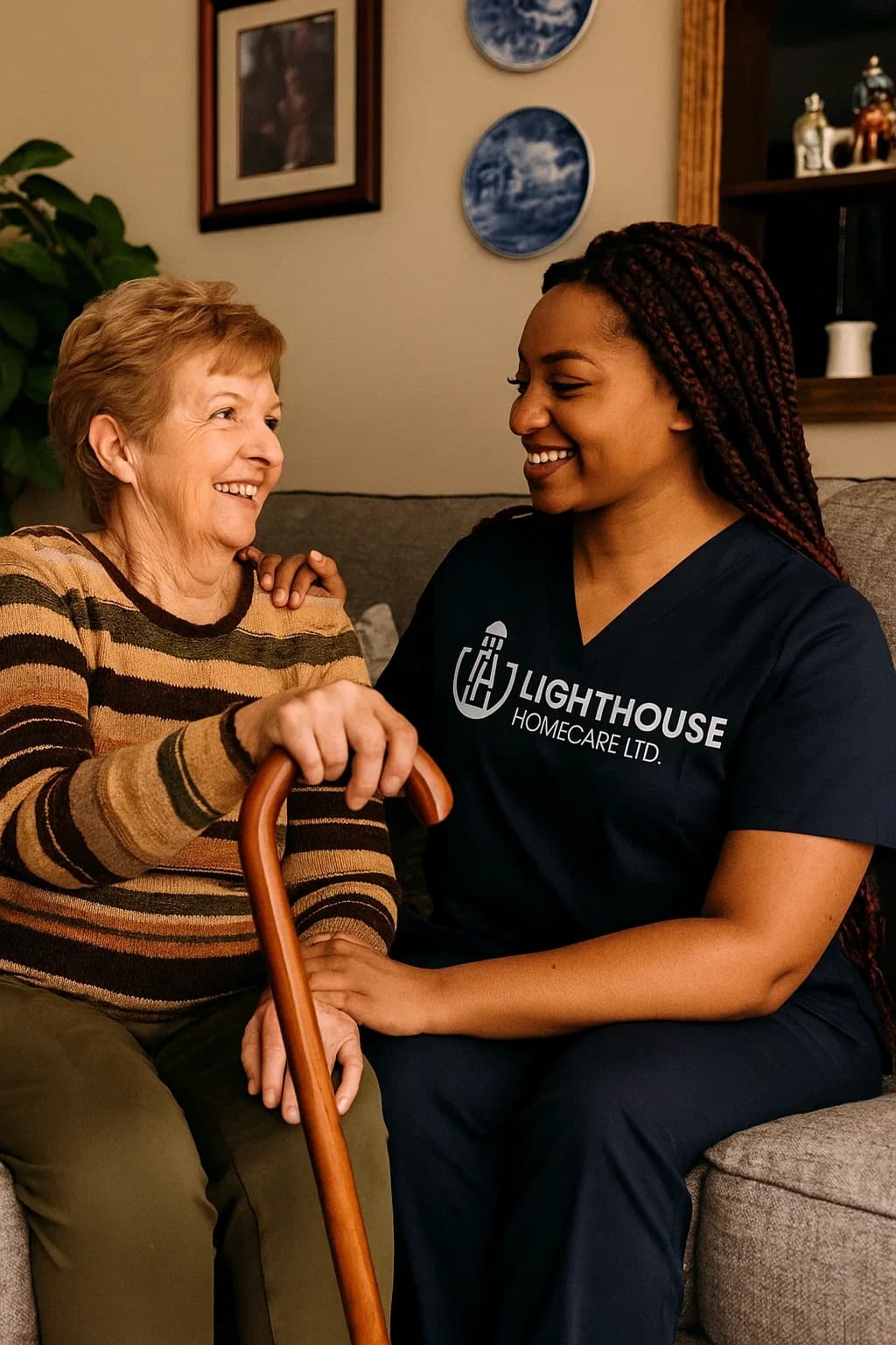 Caregiver providing overnight care