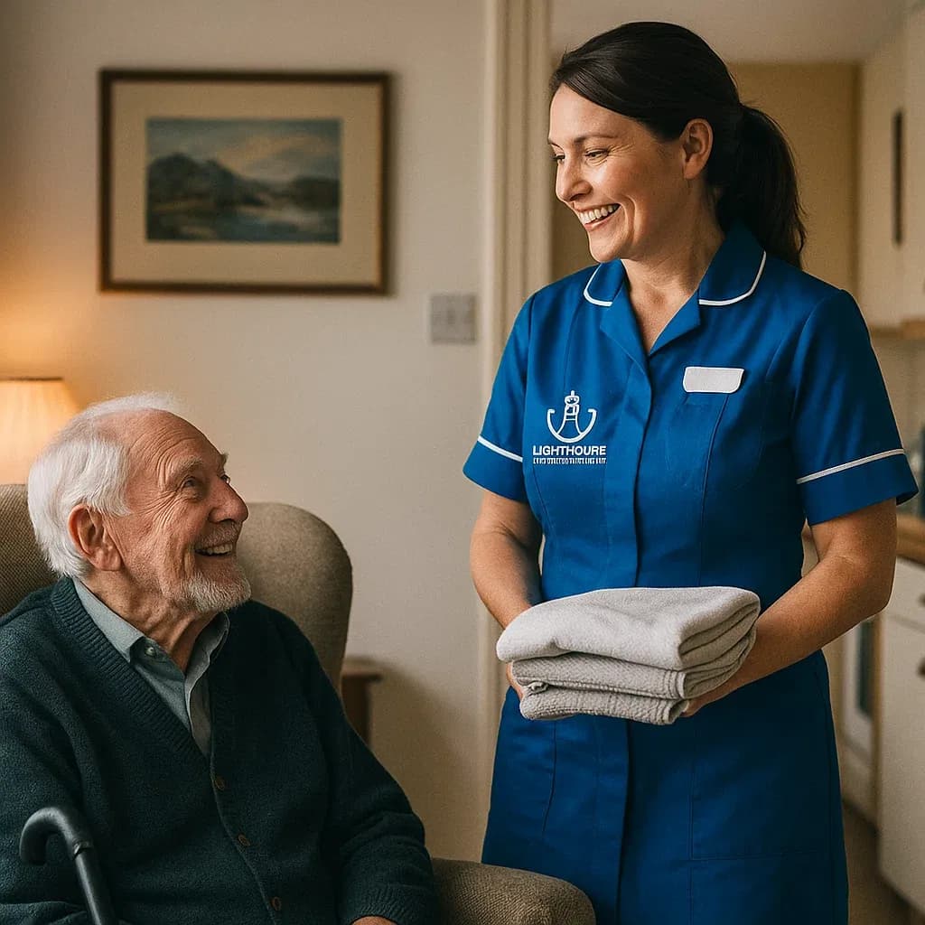 Caregiver providing overnight care