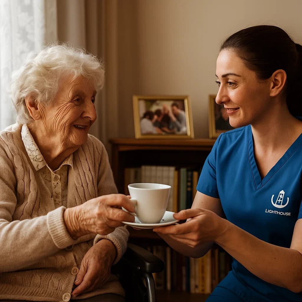 Caregiver providing overnight care