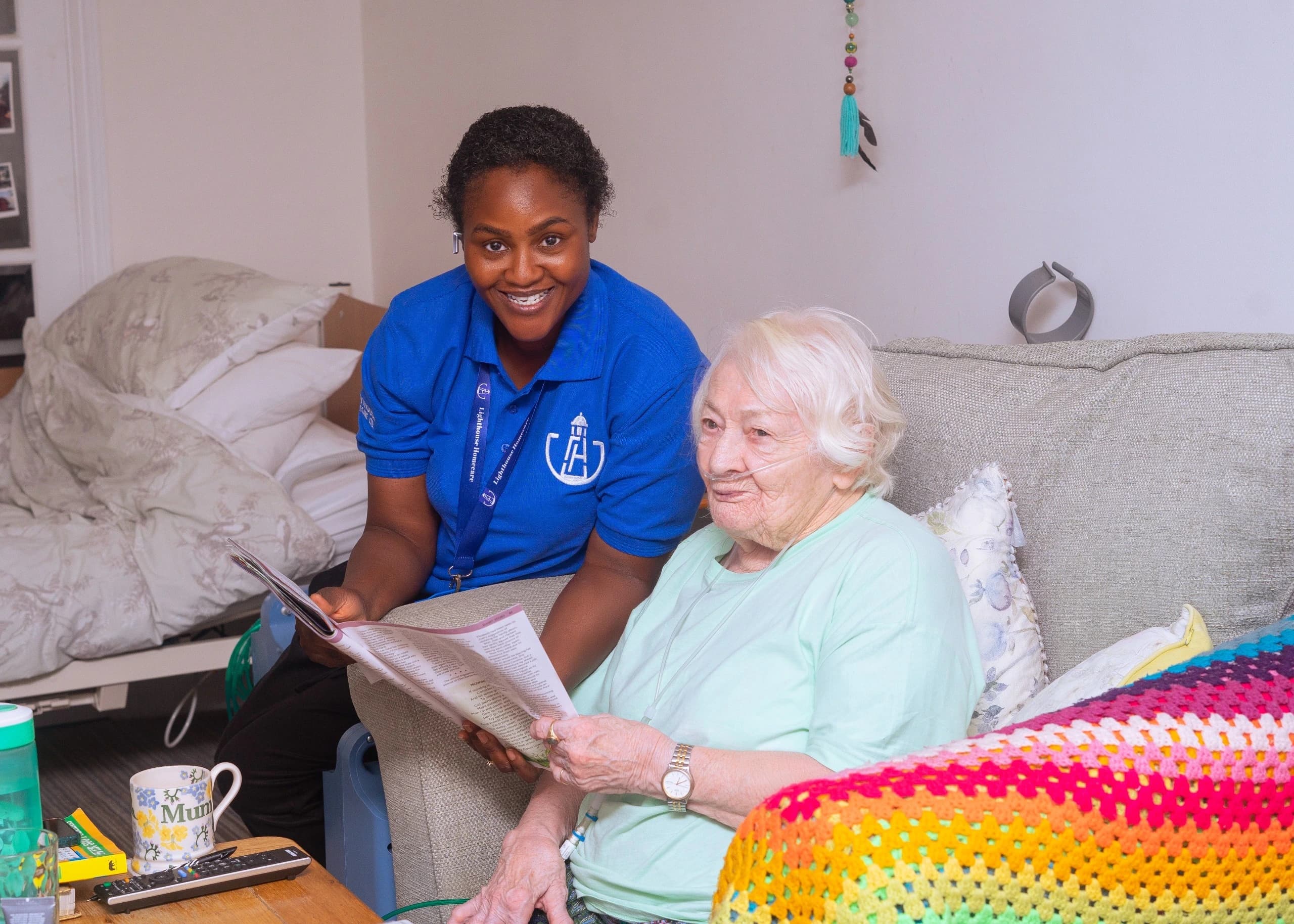 Caregiver providing overnight care