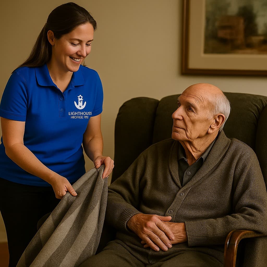 Caregiver providing overnight care